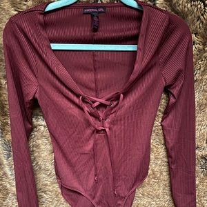 Material girl maroon bodysuit